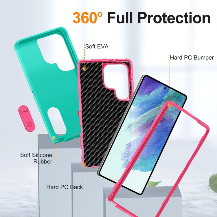 For Samsung Galaxy S25 Ultra 5G Rugged PC Hybrid Silicone Phone Case with Holder