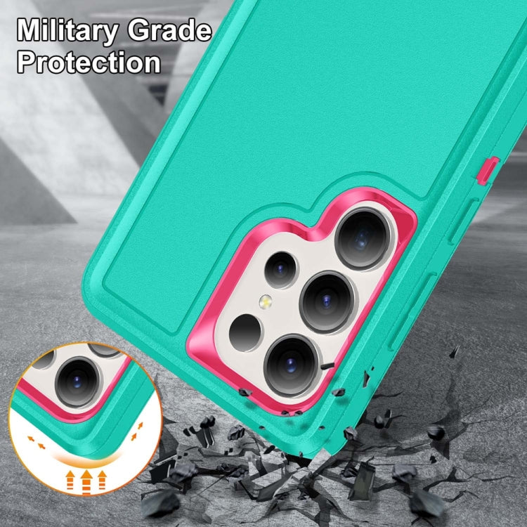 For Samsung Galaxy S25 Ultra 5G Rugged PC Hybrid Silicone Phone Case with Holder