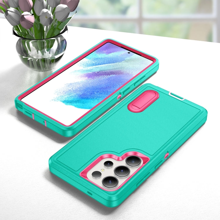 For Samsung Galaxy S25 Ultra 5G Rugged PC Hybrid Silicone Phone Case with Holder