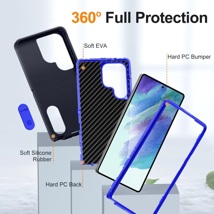 For Samsung Galaxy S25 Ultra 5G Rugged PC Hybrid Silicone Phone Case with Holder