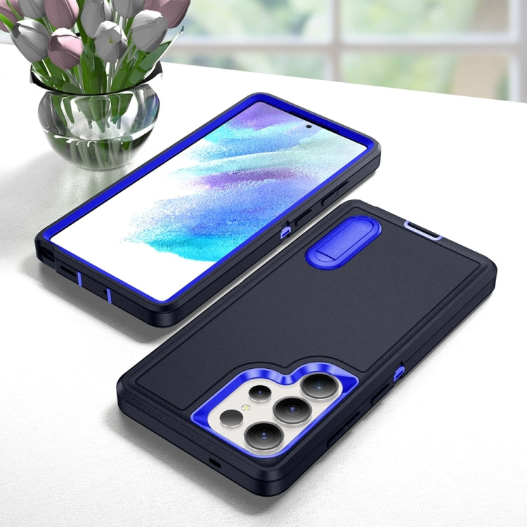 For Samsung Galaxy S25 Ultra 5G Rugged PC Hybrid Silicone Phone Case with Holder