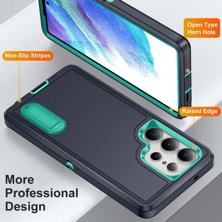For Samsung Galaxy S25 Ultra 5G Rugged PC Hybrid Silicone Phone Case with Holder