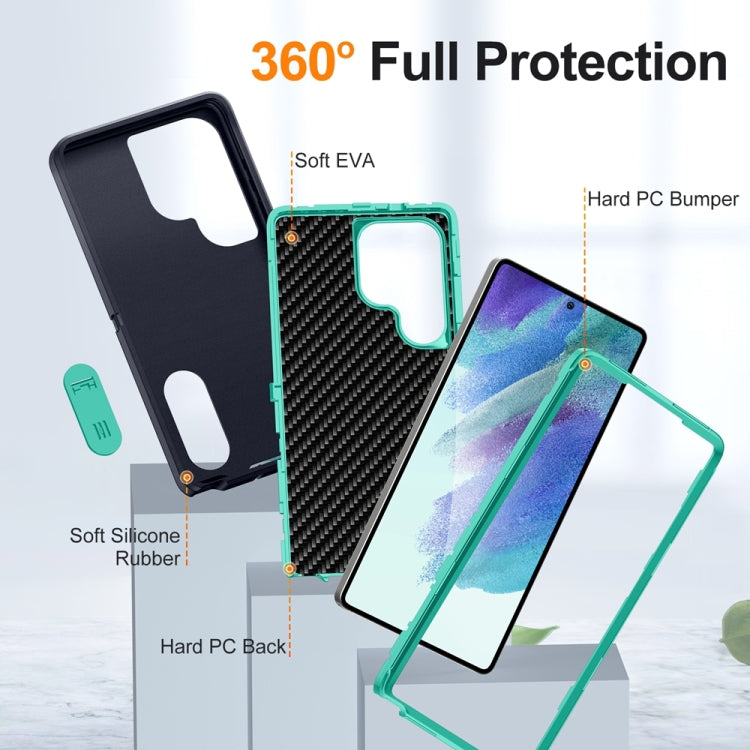 For Samsung Galaxy S25 Ultra 5G Rugged PC Hybrid Silicone Phone Case with Holder