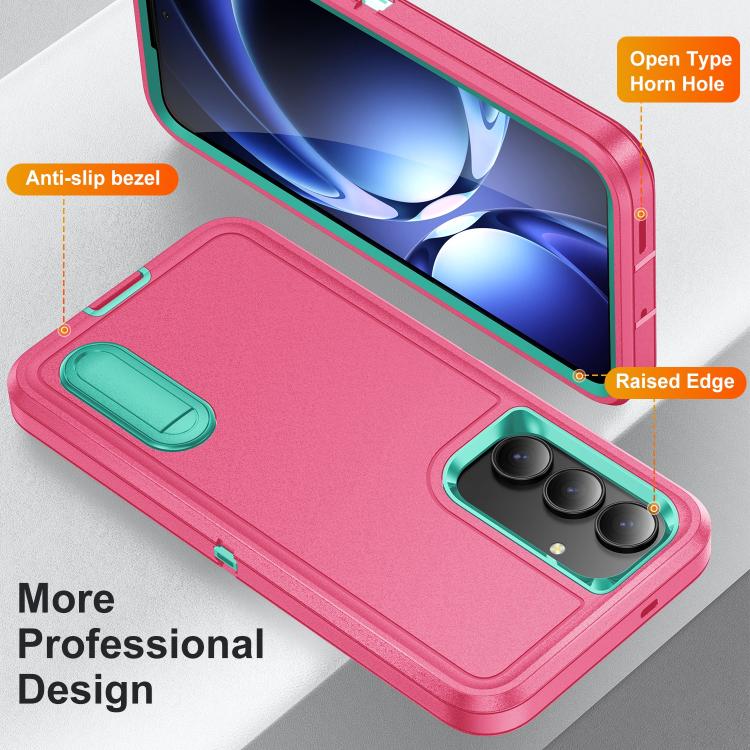 For Samsung Galaxy S25 FE 5G Rugged PC Hybrid Silicone Phone Case with Holder