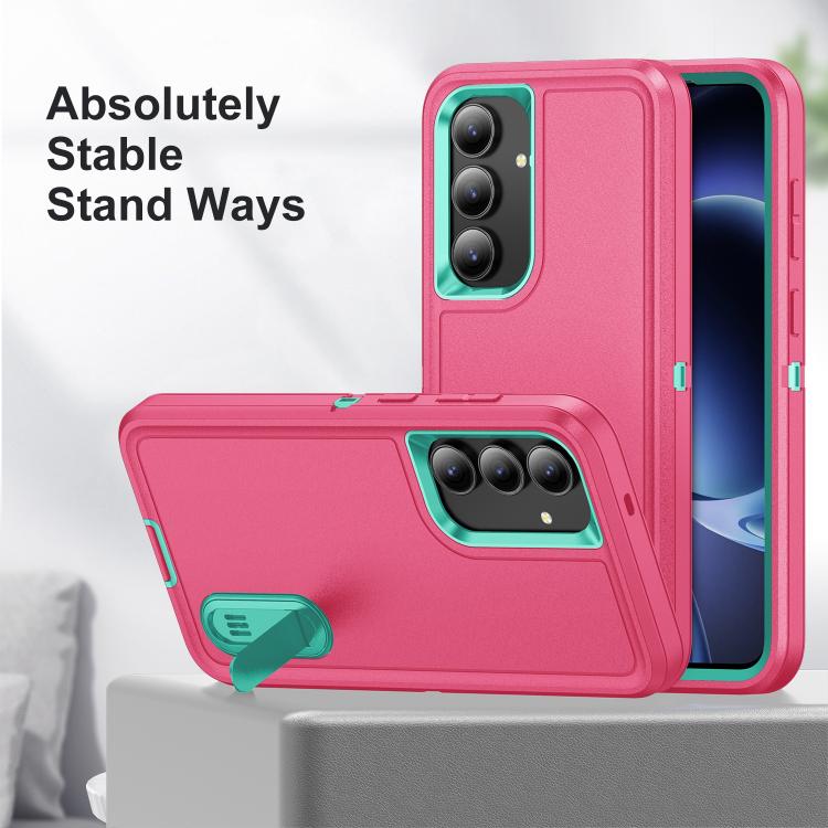 For Samsung Galaxy S25 FE 5G Rugged PC Hybrid Silicone Phone Case with Holder