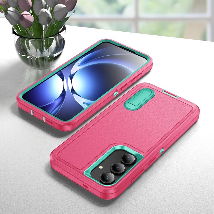 For Samsung Galaxy S25 FE 5G Rugged PC Hybrid Silicone Phone Case with Holder