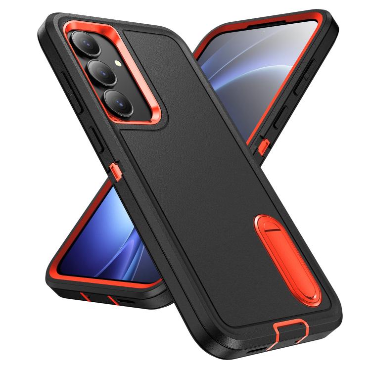 For Samsung Galaxy S25 FE 5G Rugged PC Hybrid Silicone Phone Case with Holder