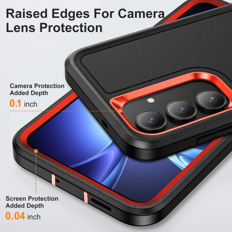 For Samsung Galaxy S25 FE 5G Rugged PC Hybrid Silicone Phone Case with Holder