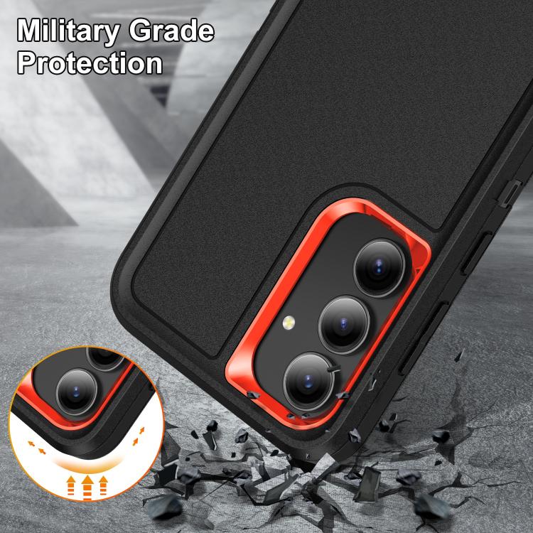 For Samsung Galaxy S25 FE 5G Rugged PC Hybrid Silicone Phone Case with Holder