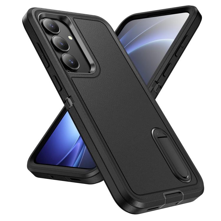 For Samsung Galaxy S25 FE 5G Rugged PC Hybrid Silicone Phone Case with Holder