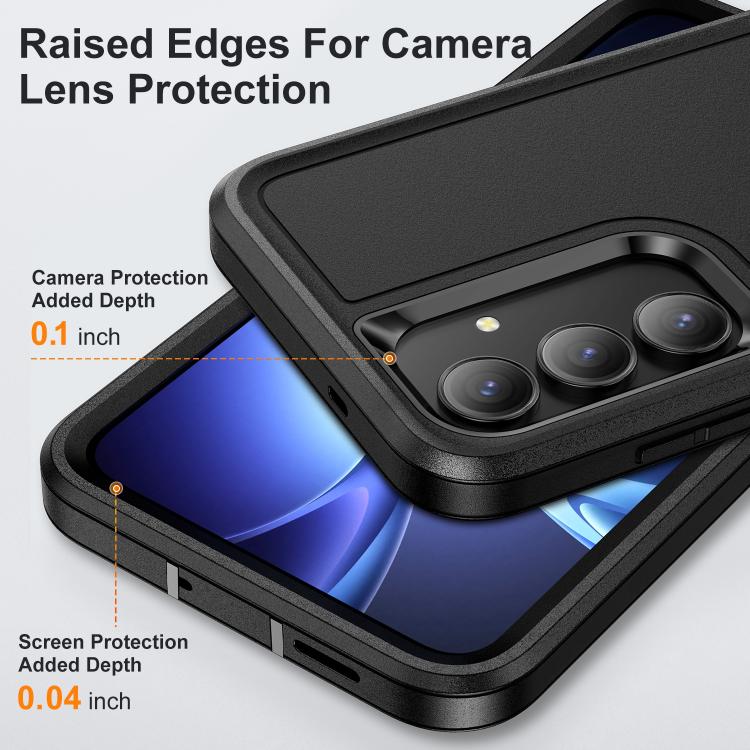 For Samsung Galaxy S25 FE 5G Rugged PC Hybrid Silicone Phone Case with Holder