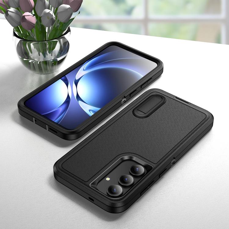 For Samsung Galaxy S25 FE 5G Rugged PC Hybrid Silicone Phone Case with Holder