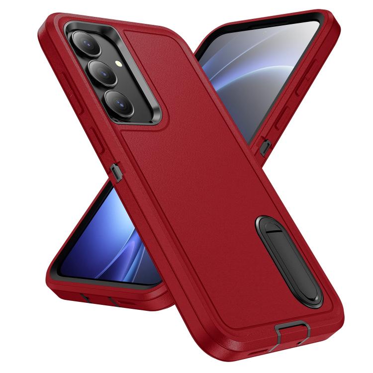 For Samsung Galaxy S25 FE 5G Rugged PC Hybrid Silicone Phone Case with Holder