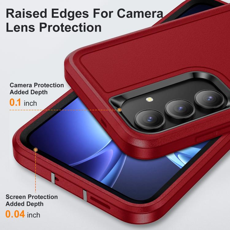 For Samsung Galaxy S25 FE 5G Rugged PC Hybrid Silicone Phone Case with Holder