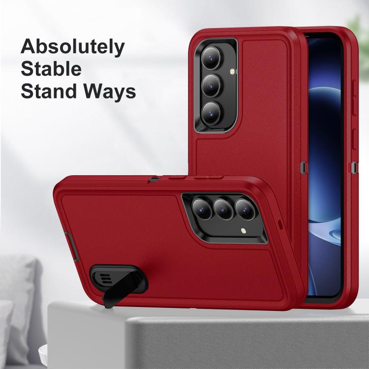 For Samsung Galaxy S25 FE 5G Rugged PC Hybrid Silicone Phone Case with Holder