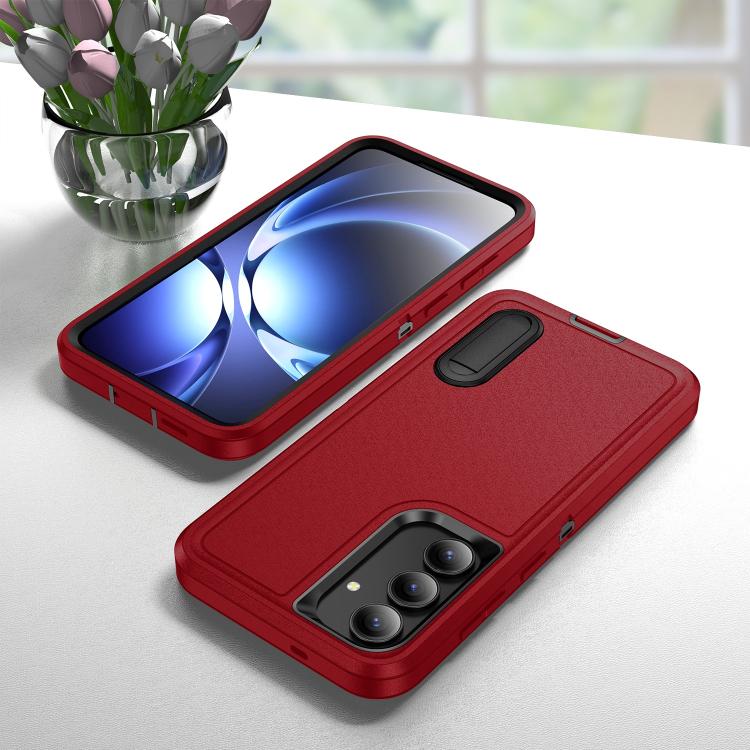 For Samsung Galaxy S25 FE 5G Rugged PC Hybrid Silicone Phone Case with Holder