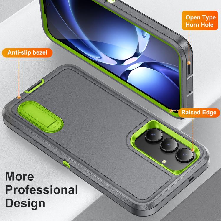 For Samsung Galaxy S25 FE 5G Rugged PC Hybrid Silicone Phone Case with Holder