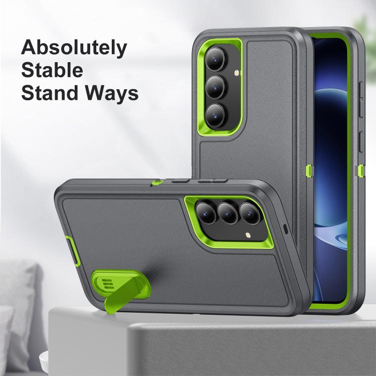 For Samsung Galaxy S25 FE 5G Rugged PC Hybrid Silicone Phone Case with Holder