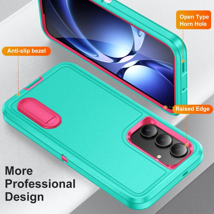 For Samsung Galaxy S25 FE 5G Rugged PC Hybrid Silicone Phone Case with Holder