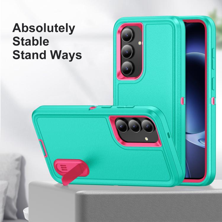 For Samsung Galaxy S25 FE 5G Rugged PC Hybrid Silicone Phone Case with Holder