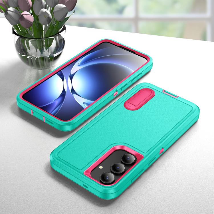 For Samsung Galaxy S25 FE 5G Rugged PC Hybrid Silicone Phone Case with Holder