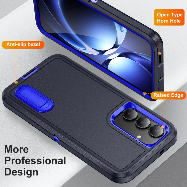 For Samsung Galaxy S25 FE 5G Rugged PC Hybrid Silicone Phone Case with Holder