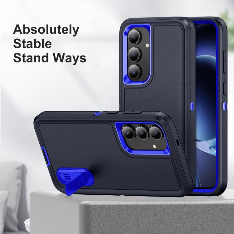 For Samsung Galaxy S25 FE 5G Rugged PC Hybrid Silicone Phone Case with Holder