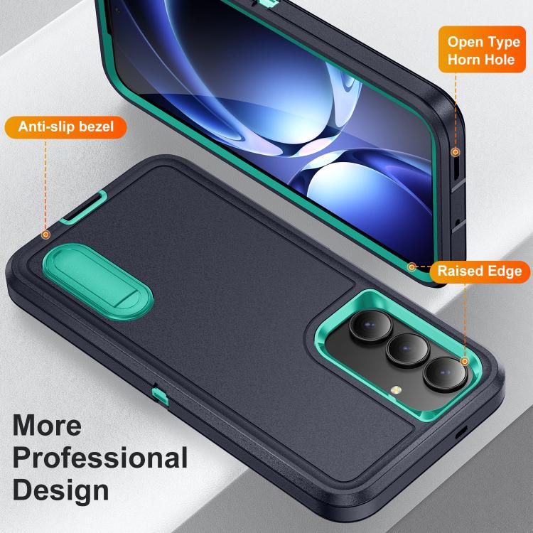 For Samsung Galaxy S25 FE 5G Rugged PC Hybrid Silicone Phone Case with Holder