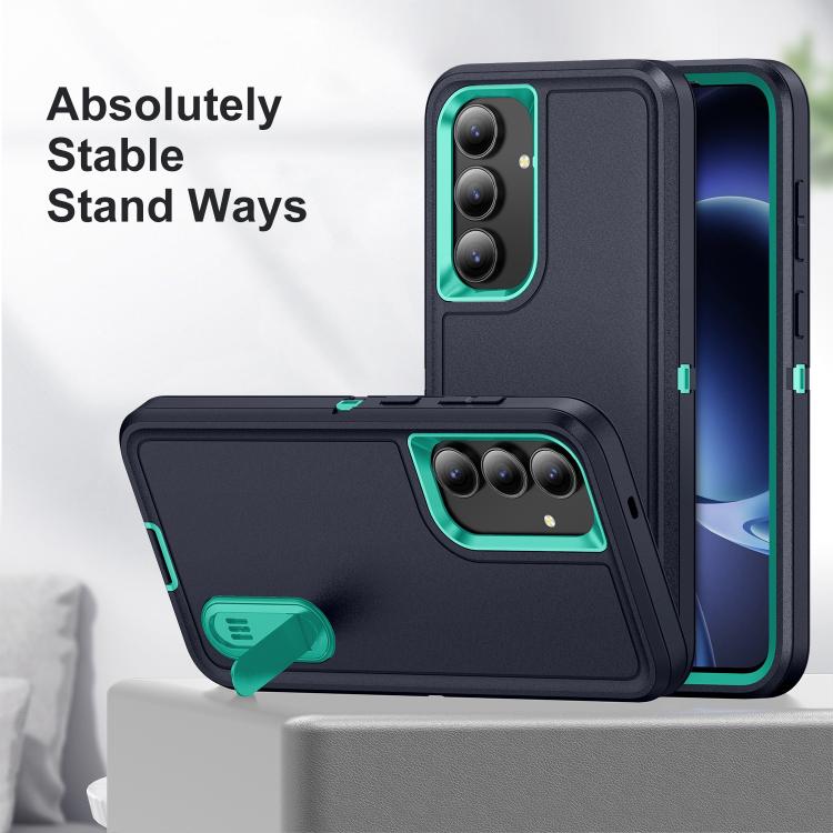 For Samsung Galaxy S25 FE 5G Rugged PC Hybrid Silicone Phone Case with Holder