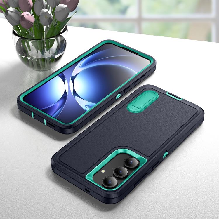 For Samsung Galaxy S25 FE 5G Rugged PC Hybrid Silicone Phone Case with Holder