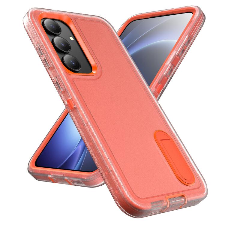 For Samsung Galaxy S25 FE 5G Rugged PC Hybrid Silicone Phone Case with Holder