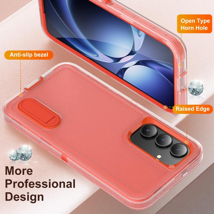 For Samsung Galaxy S25 FE 5G Rugged PC Hybrid Silicone Phone Case with Holder