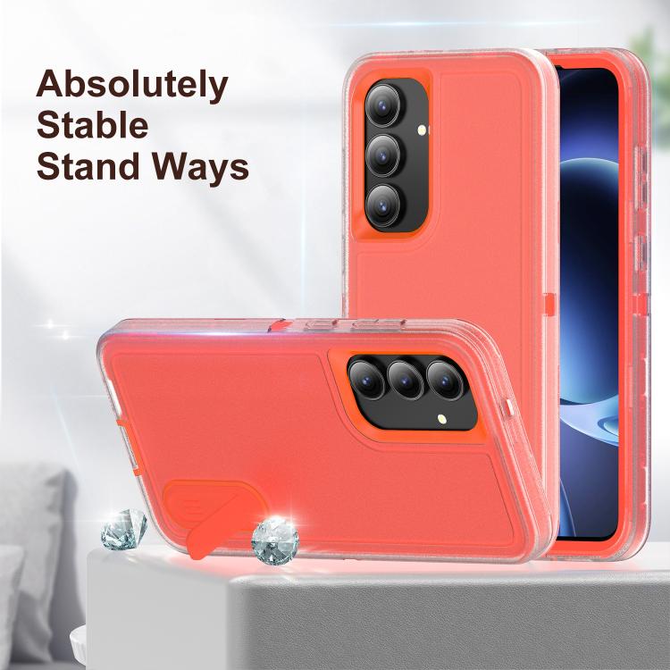 For Samsung Galaxy S25 FE 5G Rugged PC Hybrid Silicone Phone Case with Holder
