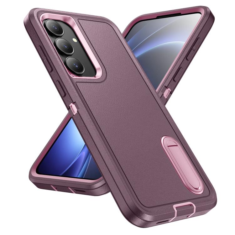 For Samsung Galaxy S25 FE 5G Rugged PC Hybrid Silicone Phone Case with Holder