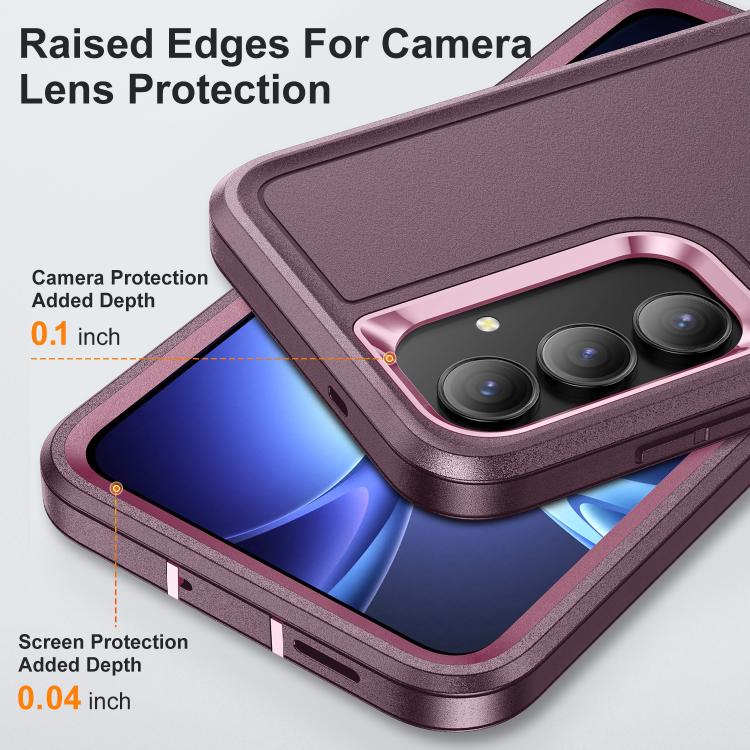 For Samsung Galaxy S25 FE 5G Rugged PC Hybrid Silicone Phone Case with Holder