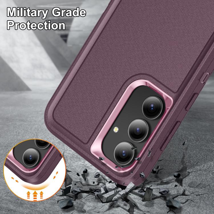 For Samsung Galaxy S25 FE 5G Rugged PC Hybrid Silicone Phone Case with Holder