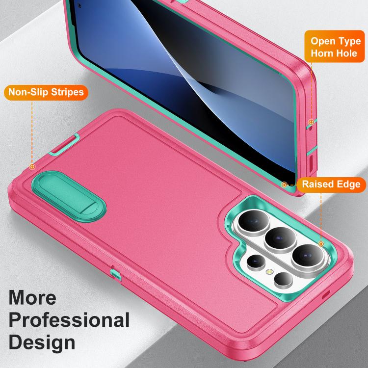 For Samsung Galaxy S26 Ultra 5G Rugged PC Hybrid Silicone Phone Case with Holder