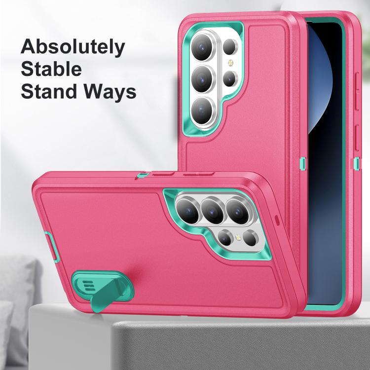 For Samsung Galaxy S26 Ultra 5G Rugged PC Hybrid Silicone Phone Case with Holder