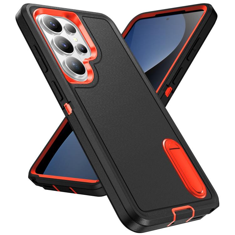 For Samsung Galaxy S26 Ultra 5G Rugged PC Hybrid Silicone Phone Case with Holder