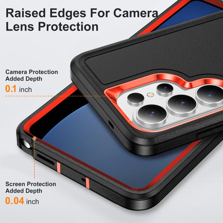 For Samsung Galaxy S26 Ultra 5G Rugged PC Hybrid Silicone Phone Case with Holder