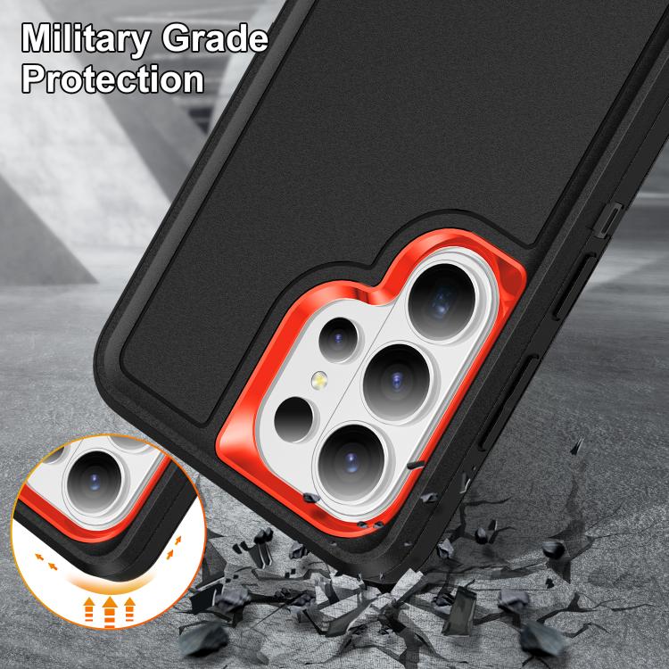 For Samsung Galaxy S26 Ultra 5G Rugged PC Hybrid Silicone Phone Case with Holder