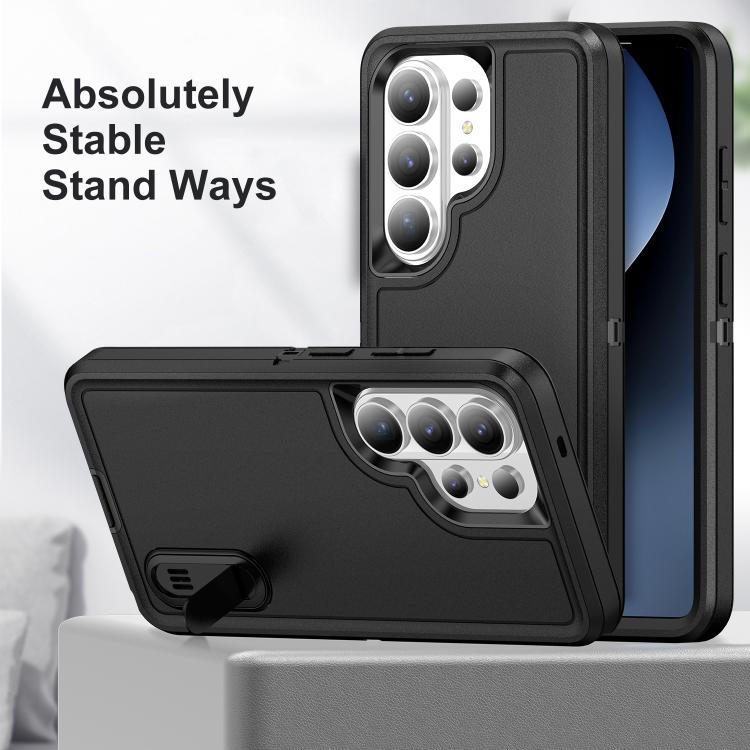 For Samsung Galaxy S26 Ultra 5G Rugged PC Hybrid Silicone Phone Case with Holder
