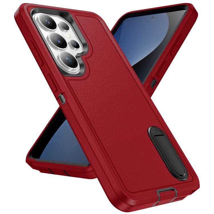 For Samsung Galaxy S26 Ultra 5G Rugged PC Hybrid Silicone Phone Case with Holder
