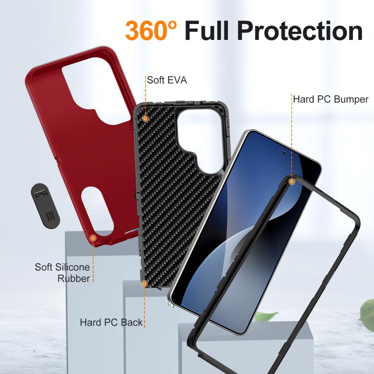 For Samsung Galaxy S26 Ultra 5G Rugged PC Hybrid Silicone Phone Case with Holder