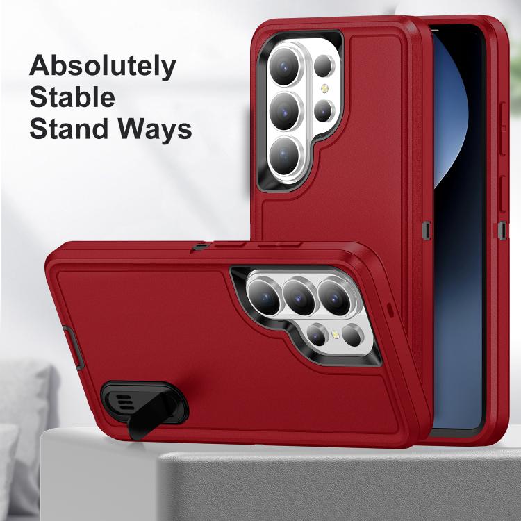 For Samsung Galaxy S26 Ultra 5G Rugged PC Hybrid Silicone Phone Case with Holder