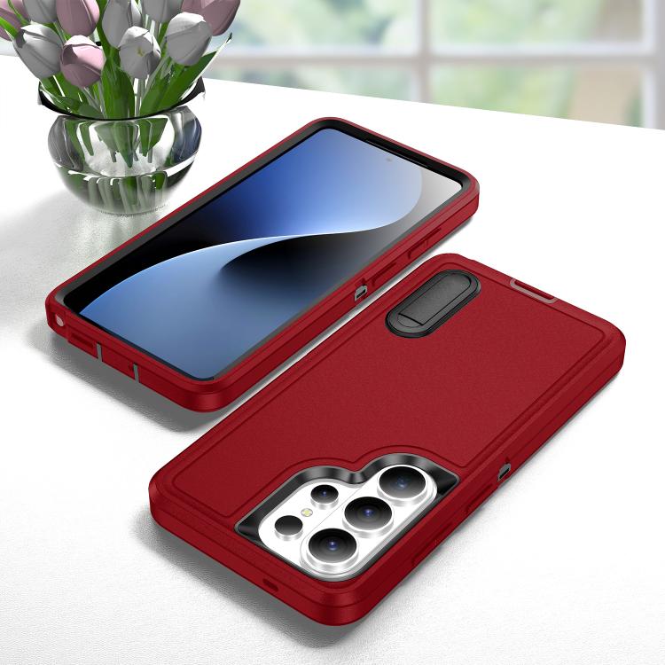 For Samsung Galaxy S26 Ultra 5G Rugged PC Hybrid Silicone Phone Case with Holder