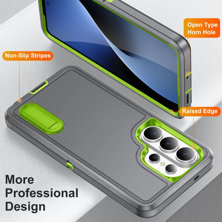 For Samsung Galaxy S26 Ultra 5G Rugged PC Hybrid Silicone Phone Case with Holder