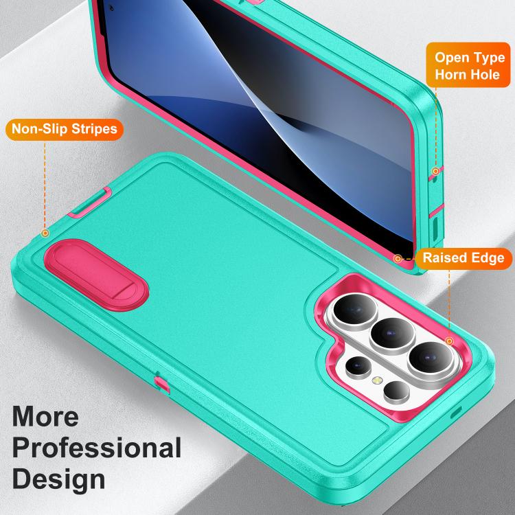 For Samsung Galaxy S26 Ultra 5G Rugged PC Hybrid Silicone Phone Case with Holder