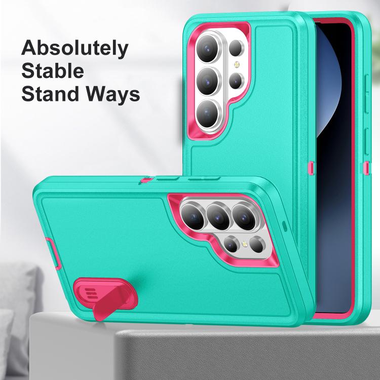 For Samsung Galaxy S26 Ultra 5G Rugged PC Hybrid Silicone Phone Case with Holder