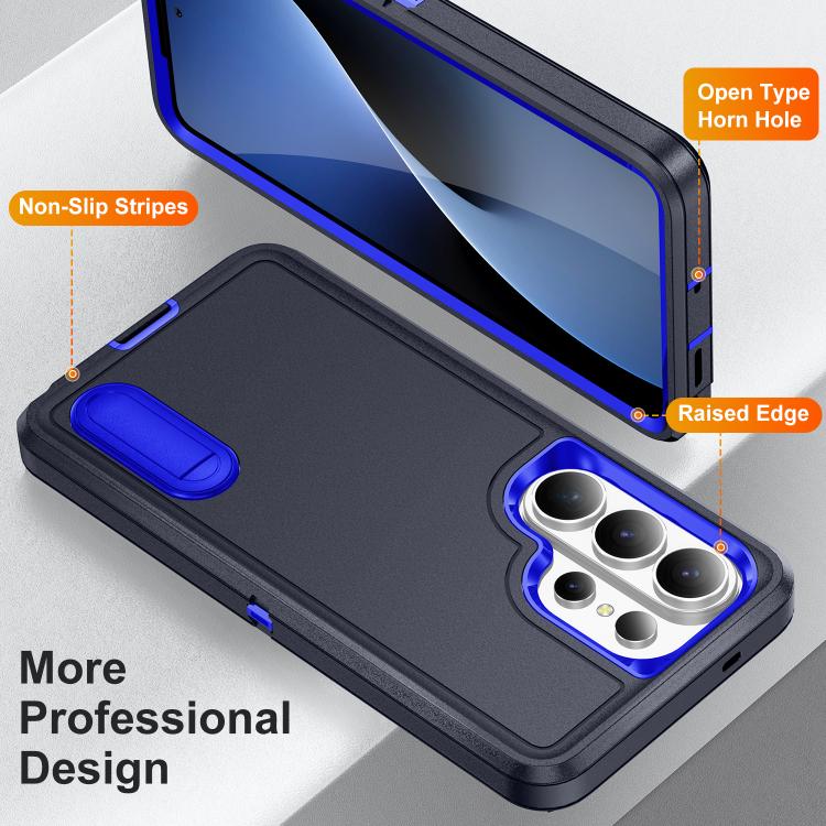 For Samsung Galaxy S26 Ultra 5G Rugged PC Hybrid Silicone Phone Case with Holder